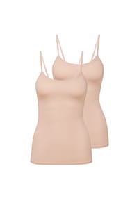 CALIDA - Damen Spaghettitop, 2er Pack - Natural Comfort, Unterhemd, Top, Jersey, einfarbig - Nude
