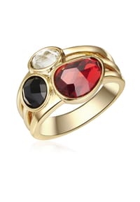 Luluandjane - Damen Ring aus Metall-Legierung in Gelbgold mit Kunststoff - gelbgold