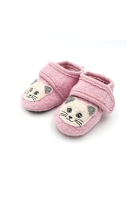 maximo® - Lauflernschuhe Katze Anti-Rutsch-Sohle, Klettverschluss - altrosa