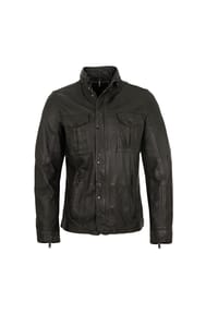 bugatti - Herren Lederjacke Lammnappa holzkohle - holzkohle