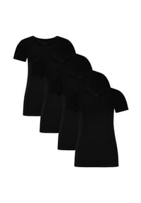 Bamboo basics© - Damen T-Shirt KATE, 4er Pack - Unterhemd, Rundhals, Single Jersey - Grau