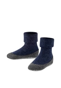 FALKE - Kinder Hausschuhe - Cosyshoe, Pantoffeln, Anti-Rutsch, Schurwolle - Blau