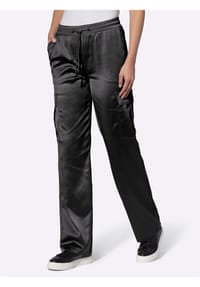 heine - Satin-Hose - schwarz