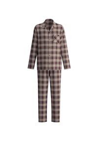 CALIDA - Schlafanzug Relax Flannel Mood, Knopfleiste, für Herren - 957 COFFEE BEAN
