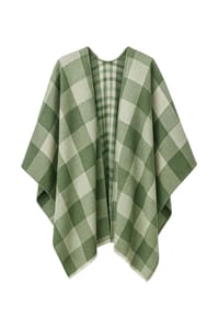 collezione alessandro® - Poncho Karo kuschelweich, Made in Italy - beige