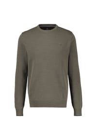 LERROS - Strickpullover aus Baumwolle in 2-Tone-Optik, große Größen - BLACK