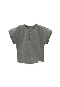 maximo® - GOTS MINI BOY-Hemd, kurzer Arm Musselinstoff - altindigo-weiß-streifen