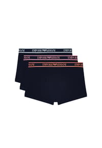 EMPORIO ARMANI - Herren Trunks, 3er Pack - CORE LOGOBAND, Shorts, Stretch Cotton - Blau
