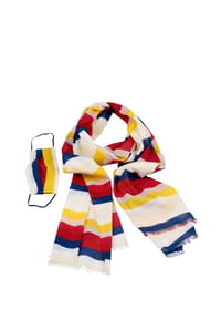 collezione alessandro® - Schal Rainbow mit passender Mund-Nasen-Bedeckung - multi