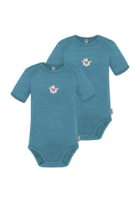 normani® - 2er Set Baby Merino Body Kurzarm Tauranga - Anthrazit