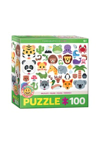 eurographics - Puzzle Emojipuzzle-Wildtiere, 100 Teile, 48 x 33 cm - 