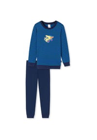 SCHIESSER - Langer Schlafanzug Basic Kids - blau