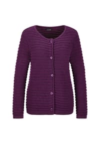 GOLDNER - Kurzgröße:  Elegante Langarm-Strickjacke mit Lurex - beere