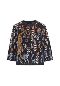 IVKO - Cardigan mit markantem Tiger - black