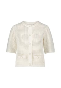 BETTY & CO - Sommer-Strickjacke mit Knopfleiste - Rohweiß