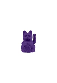 DONKEY - Winkekatze Lucky Cat Mini Maneki Neko, Violet, 10 cm - Dunkelblau
