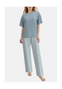 TOM TAILOR - Schlafanzug, elastisch, für Damen - 623 BLAU-MITTEL-S