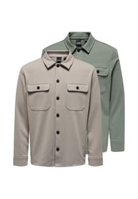 ONLY & SONS - Hemdjacke / Overshirt 2er Pack Newkodyl - Castor gray
