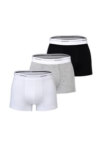 GANT - Herren Boxershorts, 3er Pack - Core Trunk 3-Pack, Cotton Stretch, einfarbig - Dunkelblau/Weiß/Rot