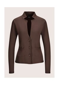 MADELEINE - Eleganter Blazer mit feinem Glattstrick - braun