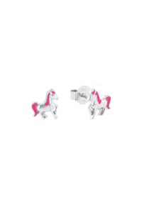 Prinzessin Lillifee - Mädchen Ohrstecker "Pferd 9048519", 925er Silber - silber/pink