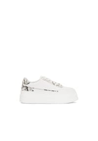 Kazar - Weiße Ledersneaker mit Schlangenhautmotiv - Weiß