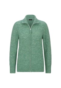 GOLDNER - Kurzgröße:  Melange-Cardigan mit Reißverschluss - blau / melange