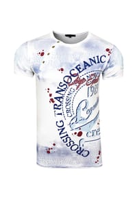 RUSTY NEAL® - T-Shirt mit plakativem Frontprint - Hell Blau