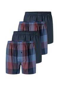 SCHIESSER - Boxershorts 4er Pack Web - Blau / petrol