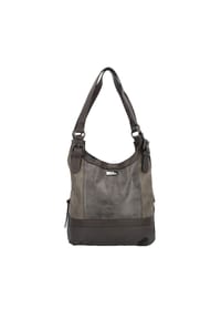 TOM TAILOR JUNA - Shopper "Juna", Kunstleder, Emblem, uni, für Damen  - grau