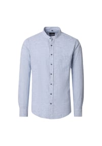 CASAMODA - Herren Leinenhemd uni Casual Fit - Hellblau