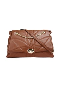 Cluty - Umhängetasche Echt Leder, Made In Italy - cognac