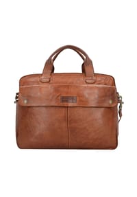 HAROLD'S Submarine - Saddle Aktentasche Leder 41 cm Laptopfach - braun