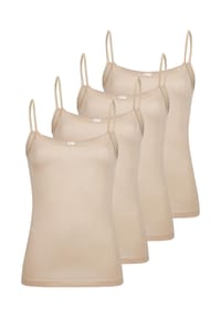 Nina von C. - Spaghetti Top 4er Pack Motion - Beige / dunkelblau