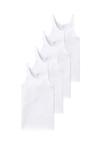 SCHIESSER - Unterhemd / Tanktop 4er Pack Cotton Essentials Feinripp - Navy