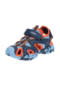 GEOX - Lederimitat/Mesh Sandalen - Blau/Orange