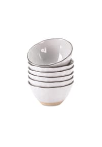 LOBERON Schüssel 6er Set Biarré weiß - Geschirr Sets - weiß