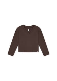 SCHIESSER - Loungewear-Oberteil Mix + Relax, V-Ausschnitt, für Damen - 330 DEEP BROWN