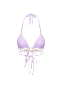 MODA MINX - Bikinioberteil Seychelles Triangle Wrap Top mit edlen Schmuckelementen und kleinen Anhängern - lilac