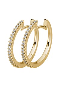 LYOMI - Klappcreolen 585/- Gold 38 Diamant Lab Grown 0,24ct. - gelb