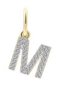 XENOX - Damen Anhänger Buchstabe M, 925er Silber - GELBGOLD