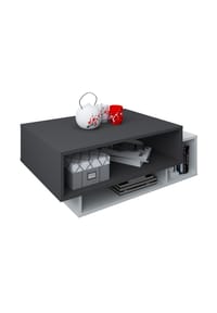 VCM. - Holz Couchtisch | Sofatisch mit ausreichend Stauraum | Maße ca. H. 35 x B. 88 x T. 50 cm | Wohnzimmertisch - Runila - Weiß