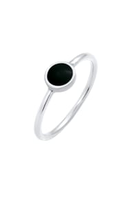 elli. - Ring Solitär Stapelring Emaille 925 Silber - Gold