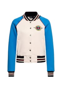 QUEEN KEROSIN - Collegejacke Mit Comic-Art-Stickerei Wonder Cat - beige
