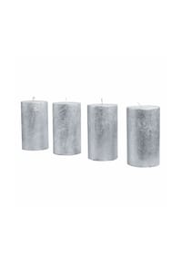 LOBERON Kerze 4er Set - Kerze 4er Set Braga silber - silber