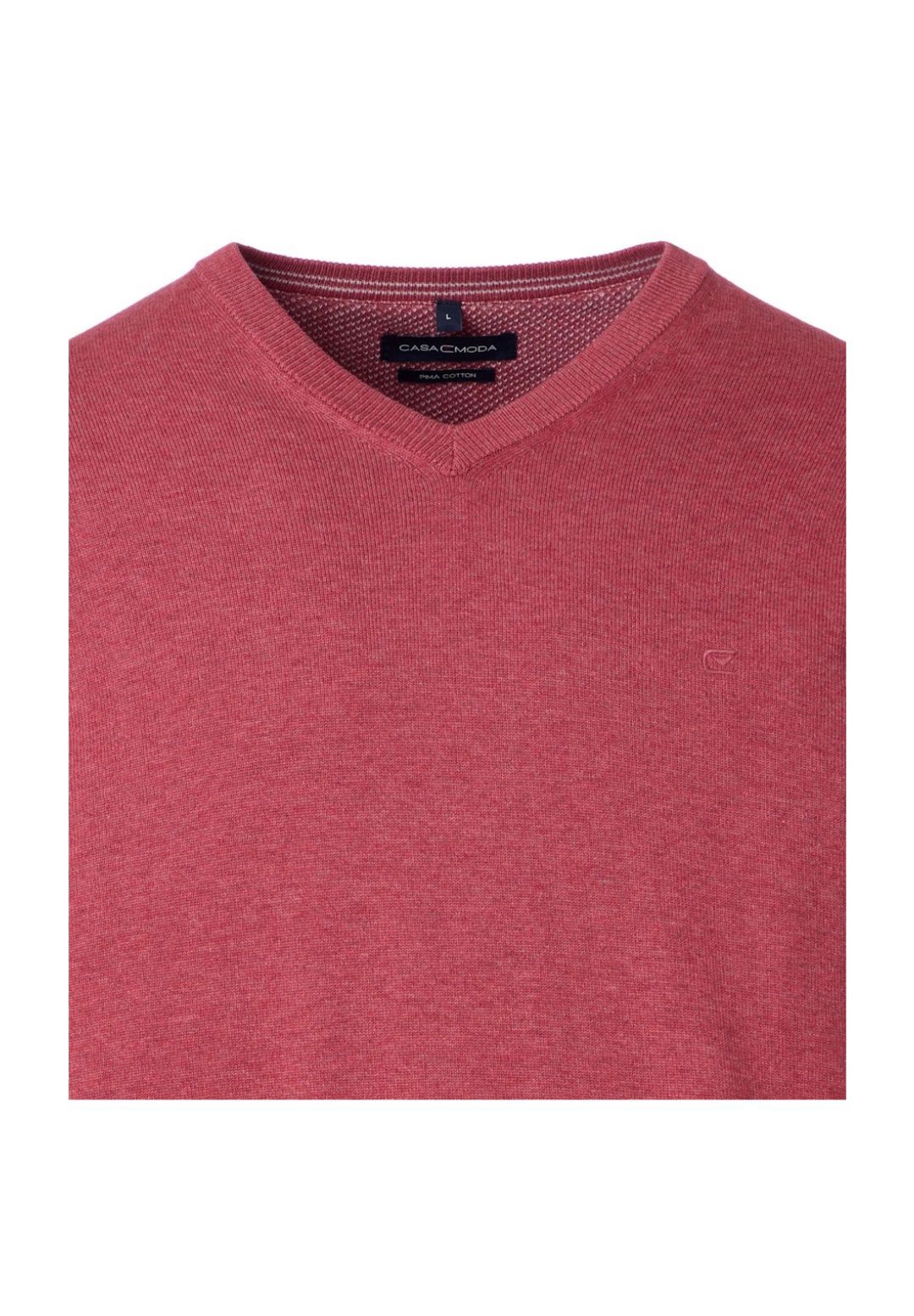 Casamoda Strickpullover, V-Ausschnitt, RippbüNdchen, FüR Herren, Rot, Xl