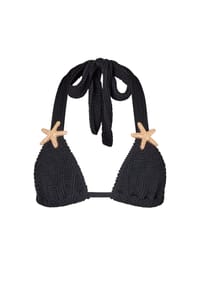 MODA MINX - Bikinioberteil Starfish Scrunch Triangle Top mit tollen Seestern-Elementen - Black