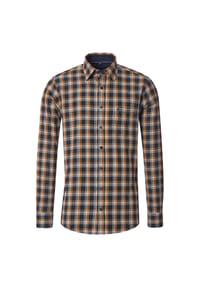 CASAMODA - Herren Flanellhemd kariert Casual Fit - Gelb
