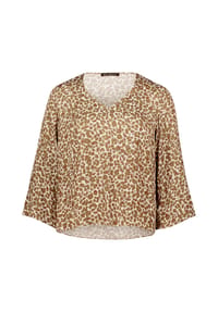 BETTY BARCLAY - Schlupfbluse mit Leoprint - Beige/Khaki