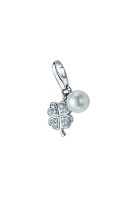 GIORGIO MARTELLO MILANO - Charm Kleeblatt und Perle, Silber 925 - silber